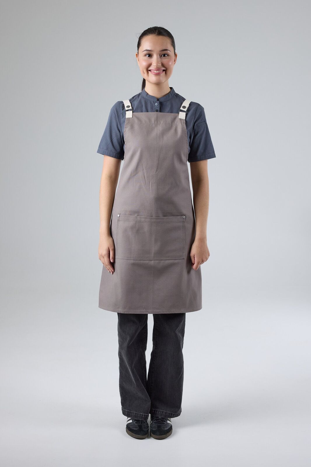 Chef Works Byron Canvas Cross Back Apron Grey