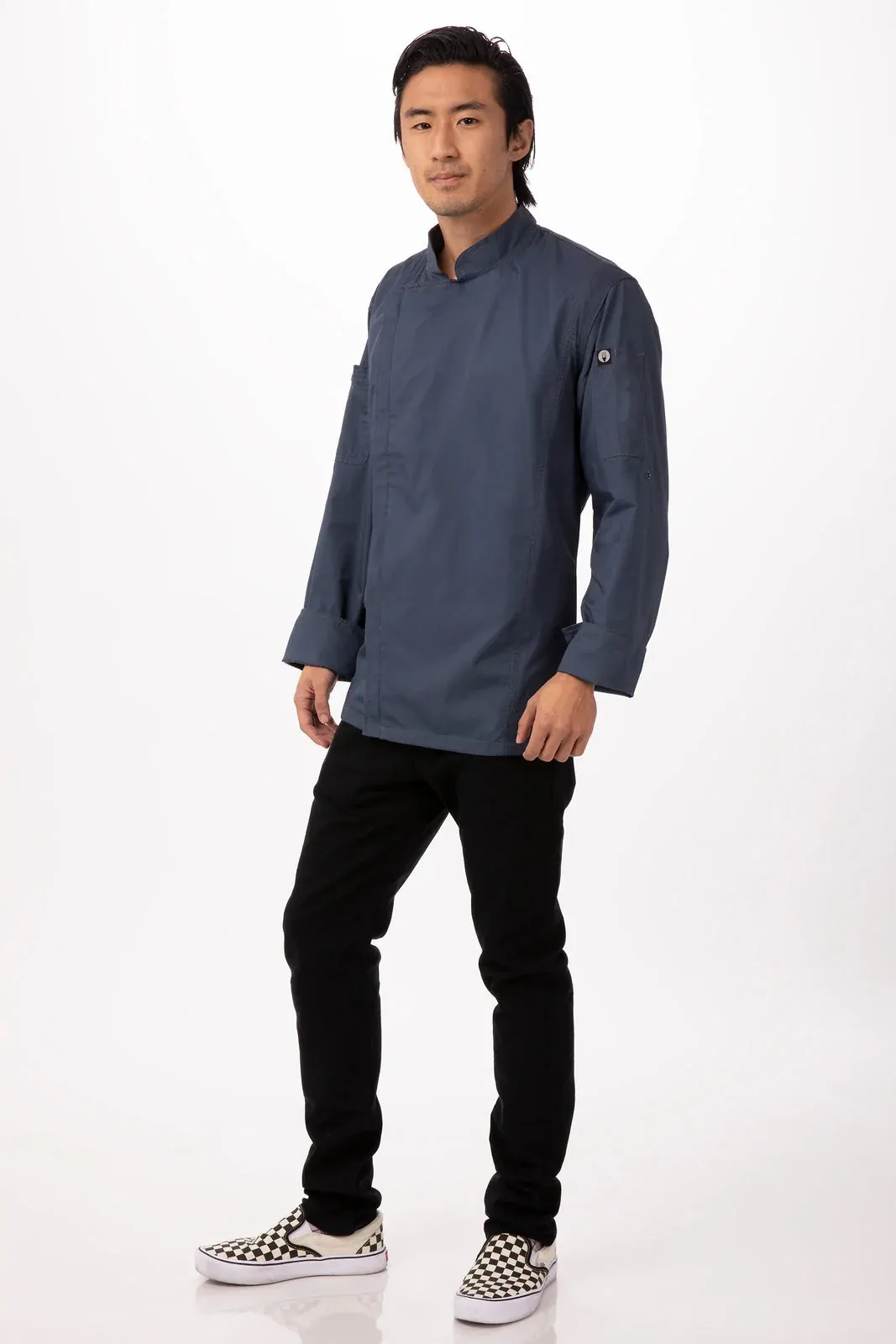 Chef Works Mens Hartford Blue Zipper Jacket XS
