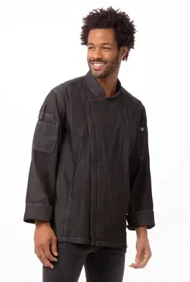 Garmercy Men's Denim Chef Jacket - Black [Size: XS]