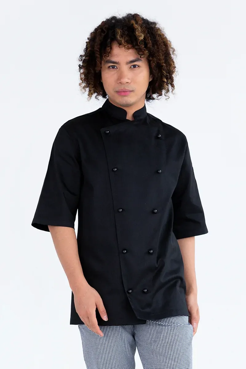 ProChef Traditional Short Sleeve Chef Jacket Black XS