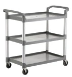 GREY PLASTIC TROLLEY 3 TIER HEAVY DUTY