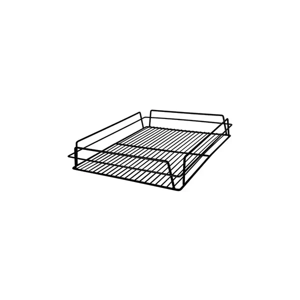 CHEF INOX GLASS BASKET PVC BLACK 430mm x 355mm