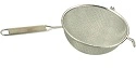 STRAINER-FINE TIN MESH 200mm WOOD HDL