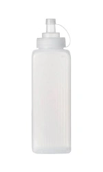 CHEF INOX SQUARE WIDE MOUTH SQUEEZE BOTTLE CLEAR 800ml