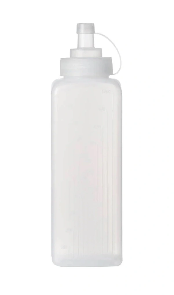 CHEF INOX SQUARE WIDE MOUTH SQUEEZE BOTTLE CLEAR 1.0L