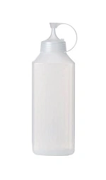 CHEF INOX SQUARE NARROW MOUTH SQUEEZE BOTTLE CLEAR 800ml