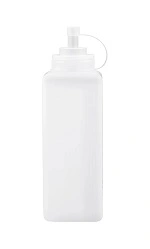 CHEF INOX SQUARE SQUEEZE BOTTLE PLASTIC CLEAR 1.0L