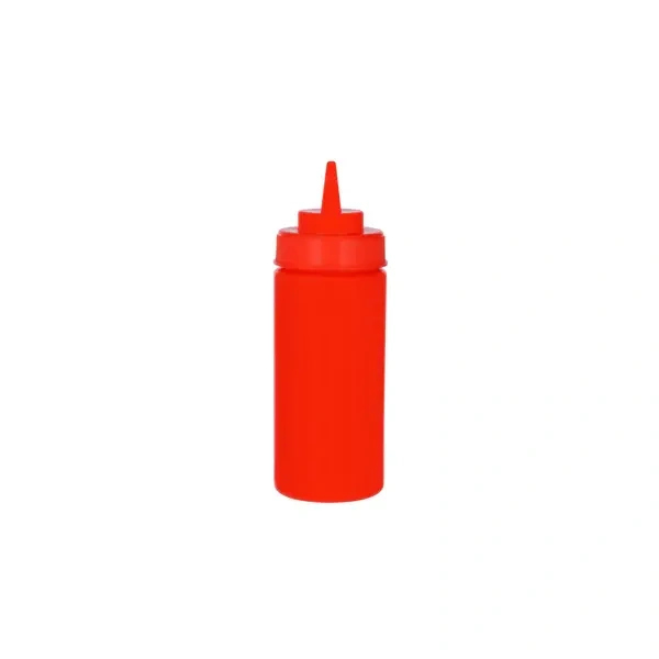 CHEF INOX WIDE MOUTH SQUEEZE BOTTLE RED 480ml