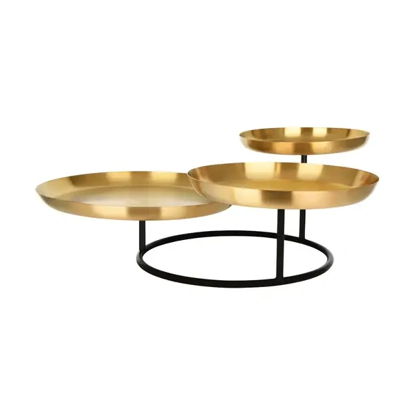 CHEF INOX ROUND 3 TIER SEAFOOD STAND BRASS / IRON