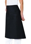 AUSSIE CHEF 3/4 WAIST APRON BLACK 86cmW x 67cmL