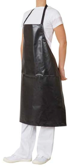 PRO CHEF PVC BIB APRON BLACK 70cm x 86cm 