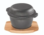 PYROLUX CAST IRON GARLIC PRAWN POT W/ MAPLE TRAY