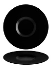 BONNA NOTTE ROUND PLATE WITH WIDE RIM BLK 300mm x 30mm