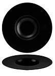 BONNA NOTTE ROUND PLATE WITH WIDE RIM BLK 320mm x 32mm