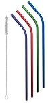 AVANTI S/ST STRAWS WITH CLEANING BRUSH, SET OF 4
