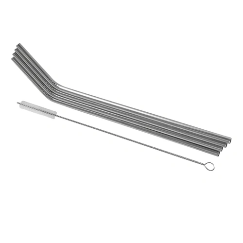 AVANTI S/ST STRAWS WITH CLEANING BRUSH, SET OF 4