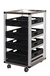 MANTOVA 4 GLASS / DISH RACK TROLLEY 50mm CASTORS