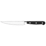 CAVALIER STEAK KNIFE POINT TIP BLACK HANDLE 230mm