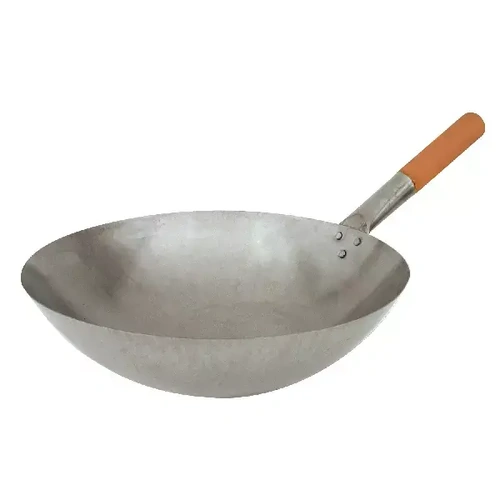 WOK IRON 380mm WITH WOOD HANDLE