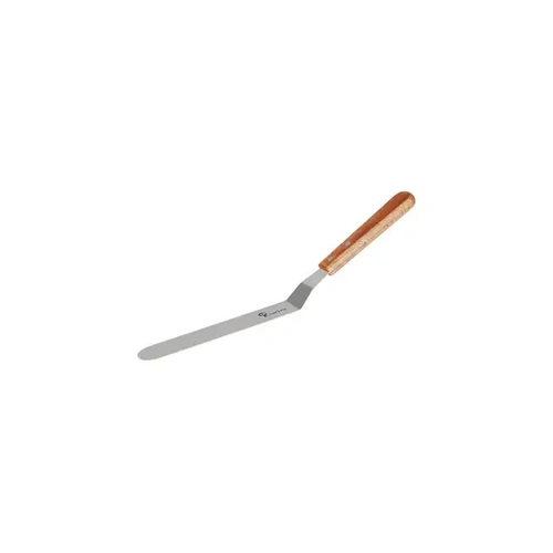 CHEF INOX SPATULA CRANKED S/ST 200mm / 8 WOOD HANDLE"