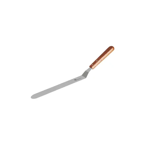 CHEF INOX SPATULA CRANKED S/ST 250mm / 10 WOOD HANDLE"