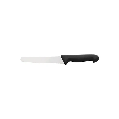 IVO BREAD KNIFE ROUNDED TIP BLACK HANDLE 200mm
