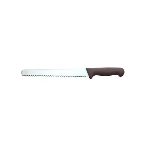 IVO SERRATED SLICING KNIFE BROWN HANDLE 250mm