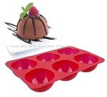 D.LINE DAILY BAKE SILICONE 6 CUP DOME MOULD RED