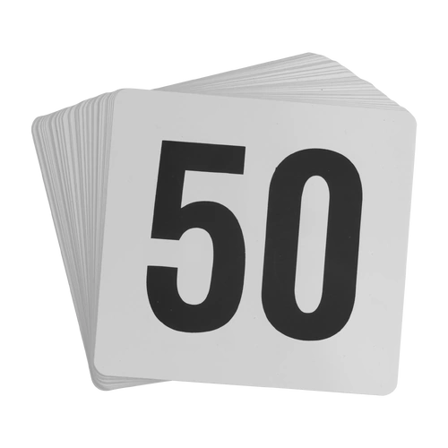 Plastic Table Number Set White On Black 1 - 50