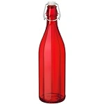 BORMIOLI ROCCO OXFORD BOTTLE W/ TOP 1 LTR RED