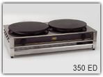 ROLLER GRILL CREPE MACHINE, DOUBLE ENAMELED CAST IRON 2 x 350mm PLATE SIZE 