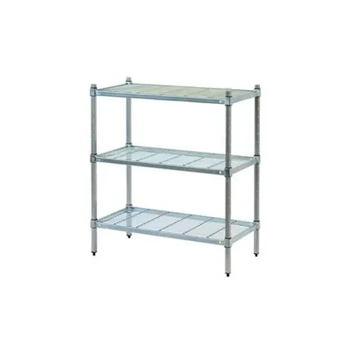 MANTOVA 3 TIER S/ST SHELVING UNIT WIRE SHELVES 600mmL