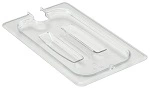 CAMBRO 1/4 SIZE CLEAR LID NOTCHED W/HANDLE 162x265mm