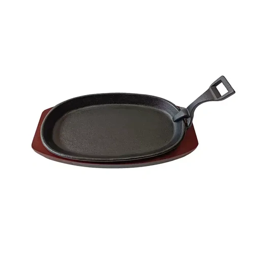 MODA CAST IRON STEAK SIZZLER W/ WOOD BASE