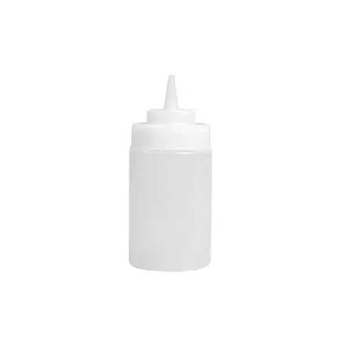 SAUCE SQUEEZE BOTTLE 360ml/12oz CLEAR, WIDE MOUTH
