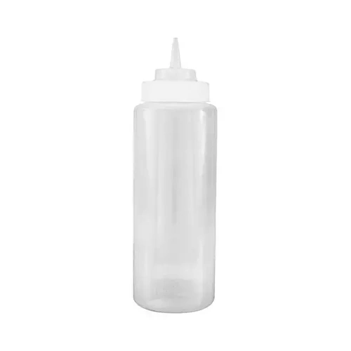 SAUCE SQUEEZE BOTTLE 1LTR CLEAR WIDE MOUTH
