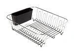 D.LINE LARGE CHROME &amp; PVC DISH RACK WITH CADDY