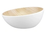 ZICCO MELAMINE ECHO WHITE / BIRCH ROUND BOWL