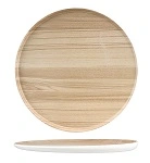 ZICCO MELAMINE ECHO WHITE / BIRCH ROUND PLATTER
