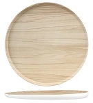 ZICCO MELAMINE ECHO WHITE / BIRCH ROUND PLATTER