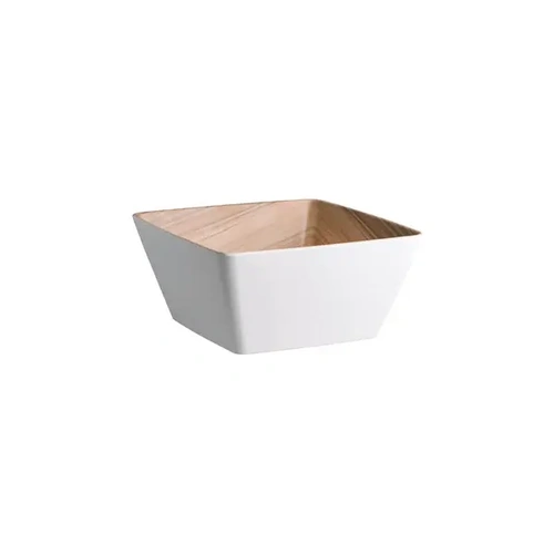 ZICCO MELAMINE ECHO WHITE / BIRCH SQUARE BOWL 4.3 LITRE