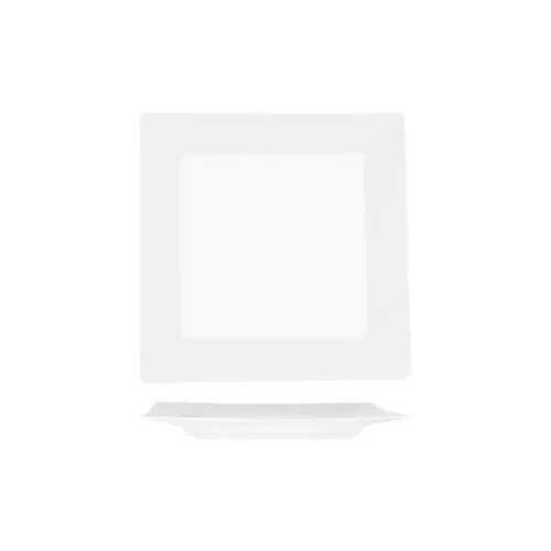 SUPERWARE MELAMINE SQUARE PLATE W/ RIM 250mmW