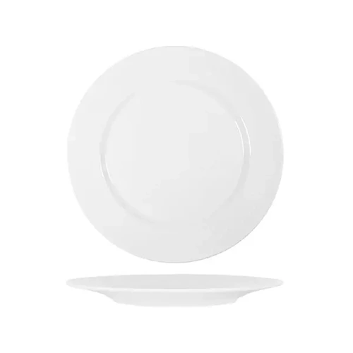 SUPERWARE MELAMINE ROUND PLATE W/ RIM WHITE 254mmØ