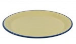 JAB VINTAGE MELAMINE YELLOW / BLUE RIM ROUND PLATE 190mmØ