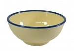 JAB VINTAGE MELAMINE YELLOW / BLUE RIM ROUND BOWL 430ml