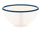 JAB VINTAGE MELAMINE CREAM / BLUE RIM ROUND BOWL 710ml