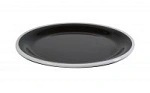 JAB VINTAGE MELAMINE BLACK / WHITE RIM ROUND PLATE 190mmØ