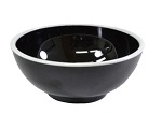 JAB VINTAGE MELAMINE BLACK / WHITE RIM ROUND BOWL 430ml
