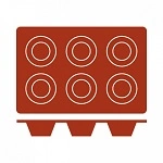 FRENTI SILICONE MOULD MUFFIN,  6 CUP, 300x175mm
