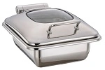 CHEF INOX ULTRA CHAFER S/ST RECT 1/2 SIZE W/GLASS LID